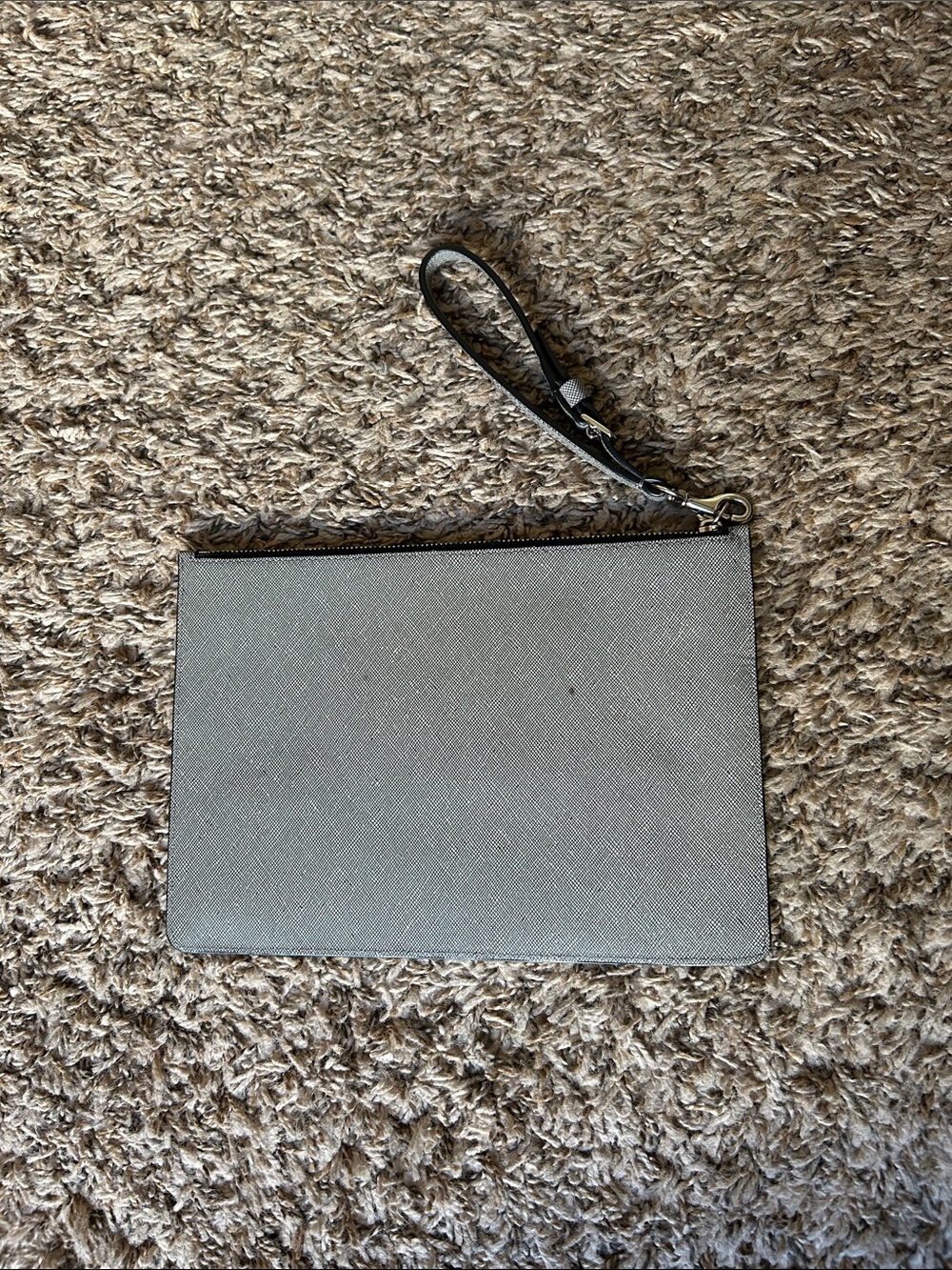 Coach Silver Gray Zip Wristlet Pouch - Picture 2 of 6